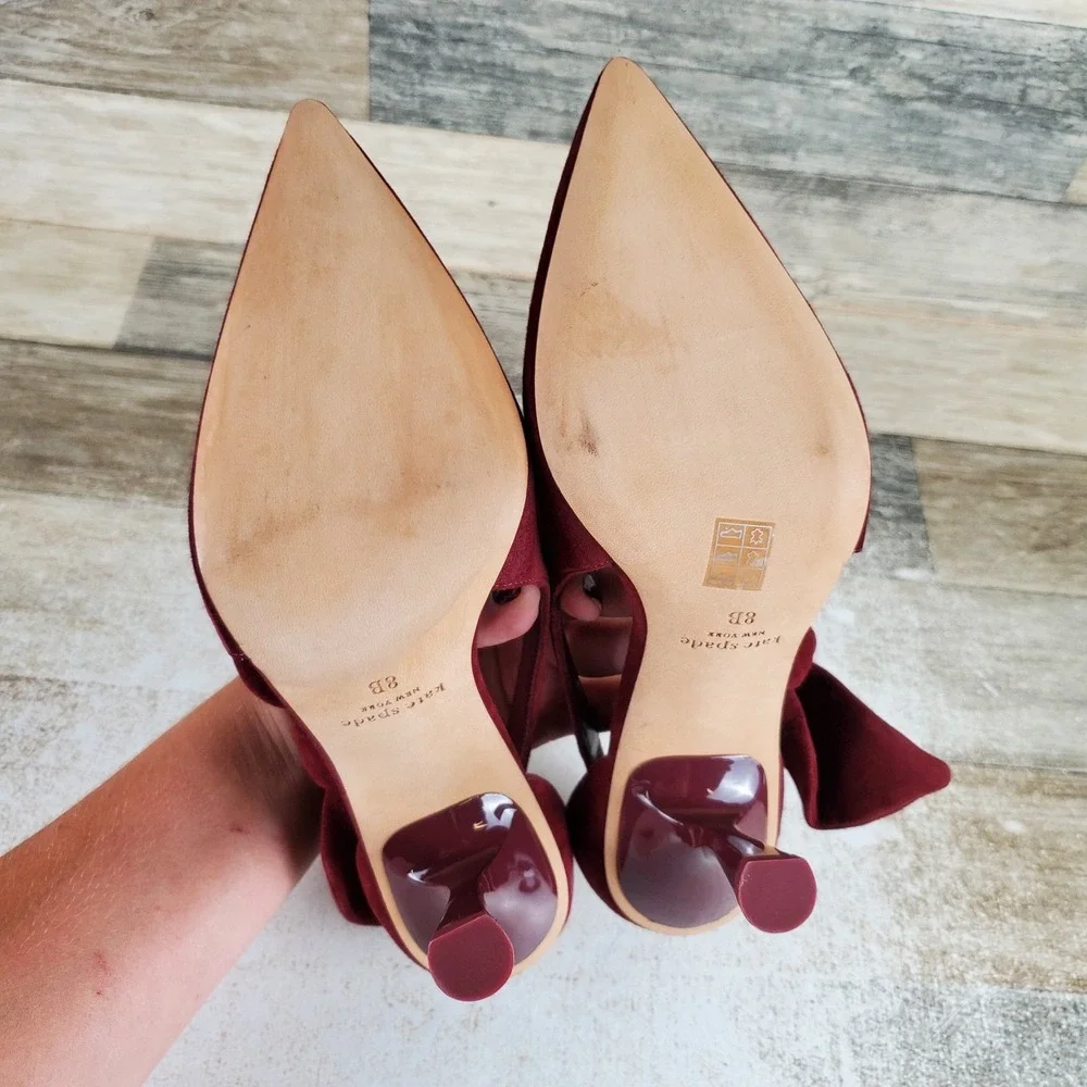 Kate Spade New York Bunnie Womens Pump Sz 8 Medium Dark Merlot Suede Pointed Toe